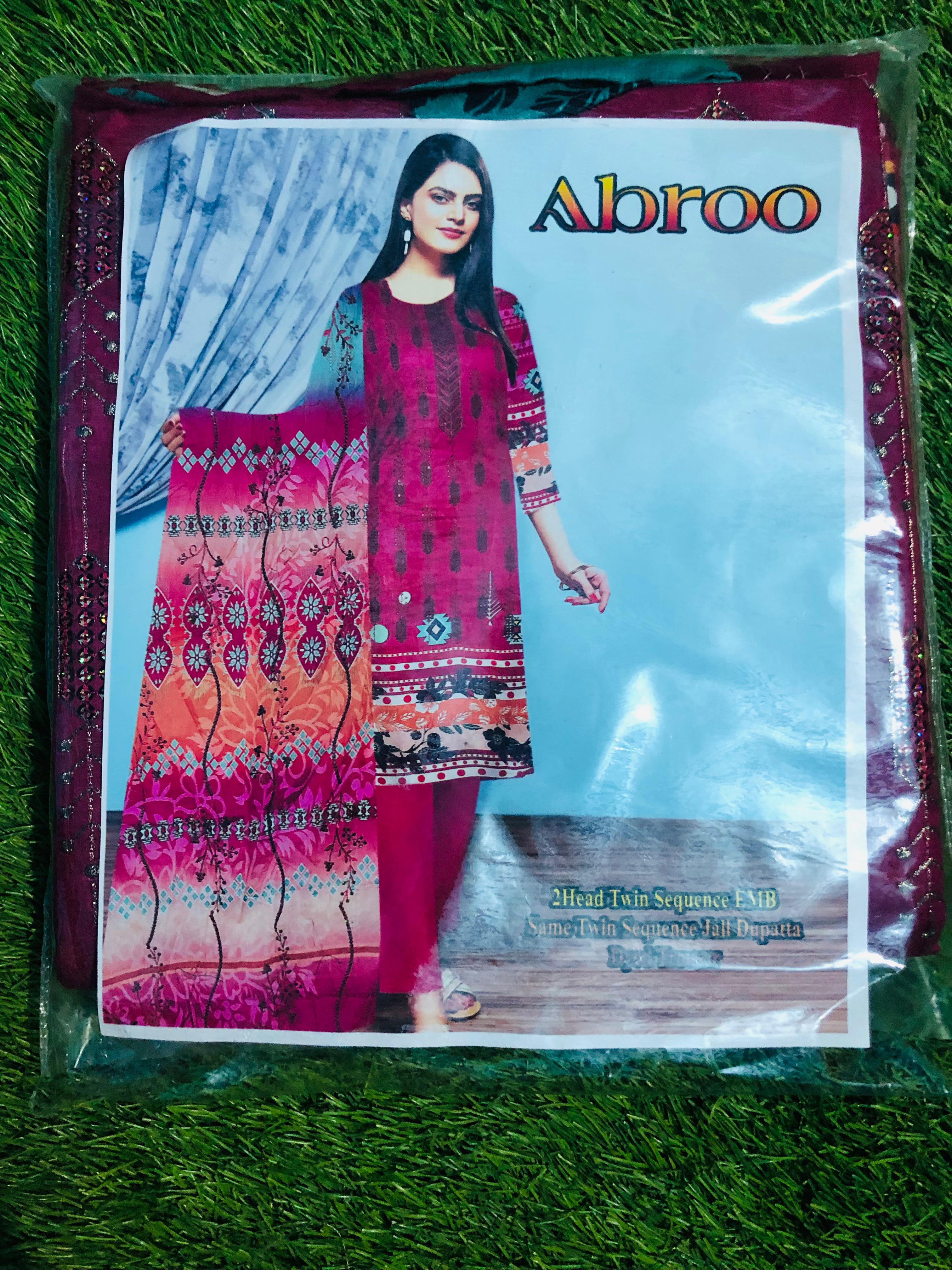 3 Pc Abroo Printed Women LAWN SUIT