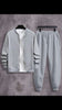 2 Pcs Mens Fleece Plain Zipper Track Suit